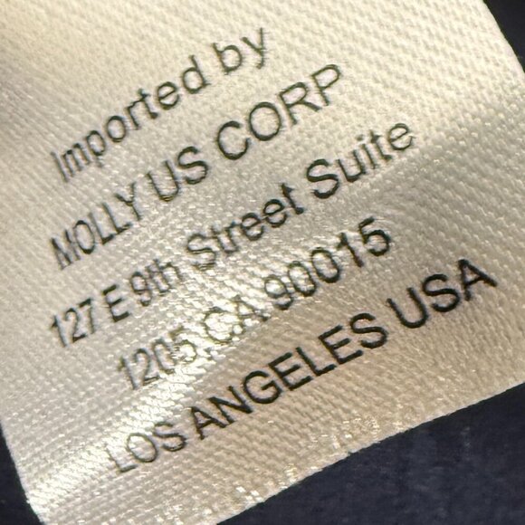 MOLLY BRACKEN Zipped Faux Fur Jacket in Navy Blue, Size Large - Picture 7 of 9